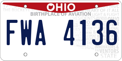 OH license plate FWA4136