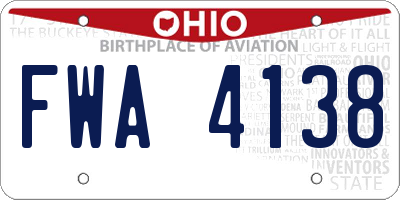 OH license plate FWA4138