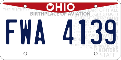 OH license plate FWA4139