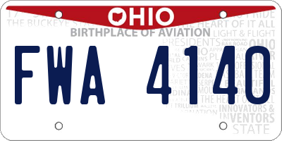 OH license plate FWA4140