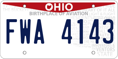 OH license plate FWA4143