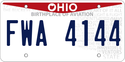 OH license plate FWA4144