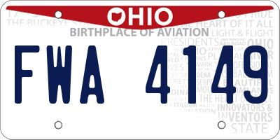 OH license plate FWA4149