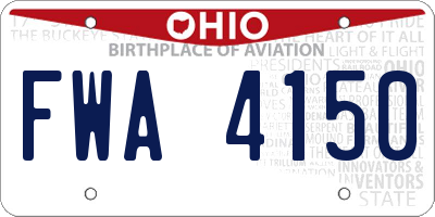 OH license plate FWA4150