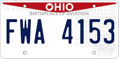 OH license plate FWA4153