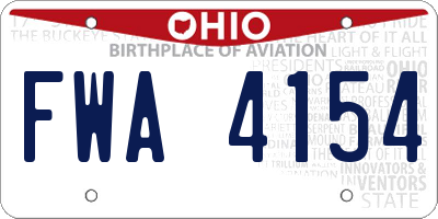 OH license plate FWA4154