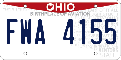 OH license plate FWA4155