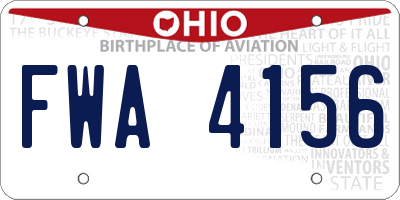 OH license plate FWA4156