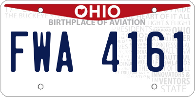 OH license plate FWA4161