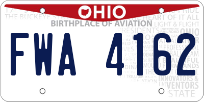 OH license plate FWA4162