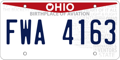 OH license plate FWA4163