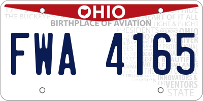 OH license plate FWA4165