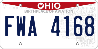 OH license plate FWA4168