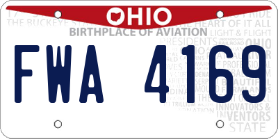 OH license plate FWA4169