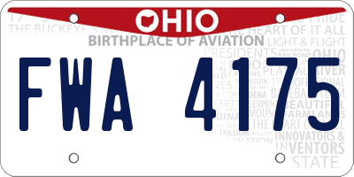 OH license plate FWA4175