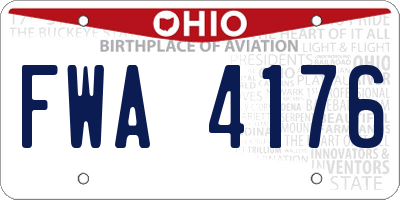 OH license plate FWA4176