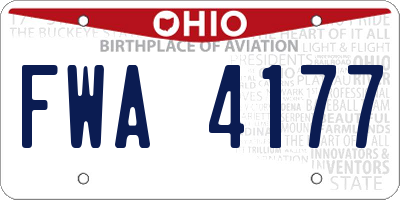 OH license plate FWA4177