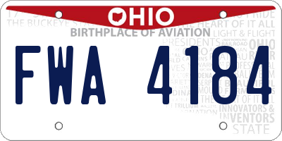 OH license plate FWA4184