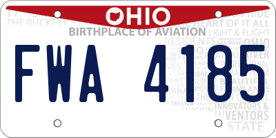 OH license plate FWA4185