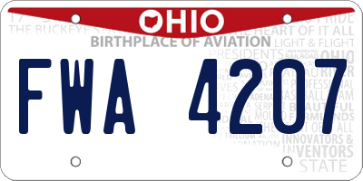 OH license plate FWA4207