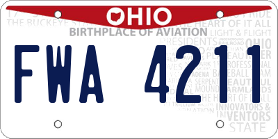 OH license plate FWA4211