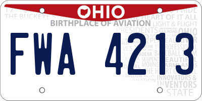 OH license plate FWA4213