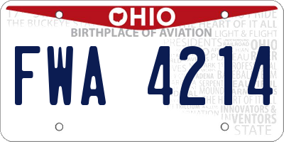 OH license plate FWA4214