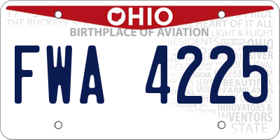 OH license plate FWA4225