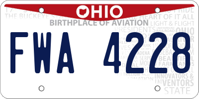 OH license plate FWA4228