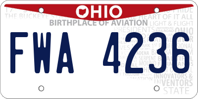 OH license plate FWA4236