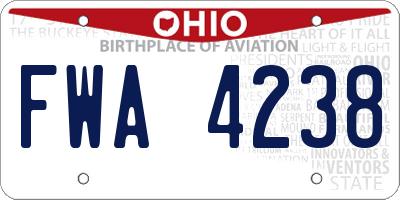 OH license plate FWA4238