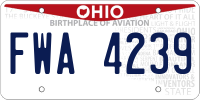 OH license plate FWA4239