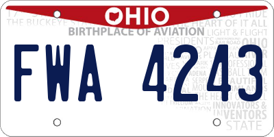 OH license plate FWA4243