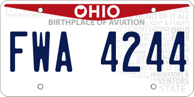 OH license plate FWA4244