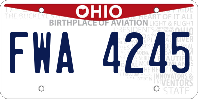 OH license plate FWA4245