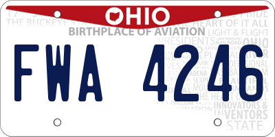 OH license plate FWA4246