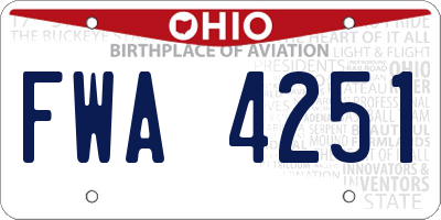 OH license plate FWA4251