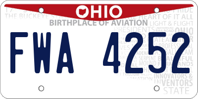 OH license plate FWA4252