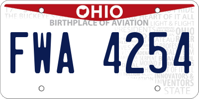 OH license plate FWA4254
