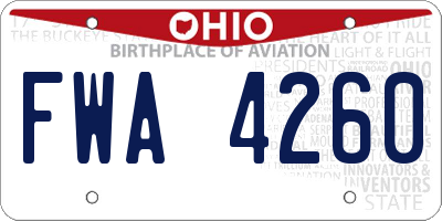 OH license plate FWA4260