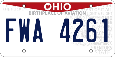 OH license plate FWA4261