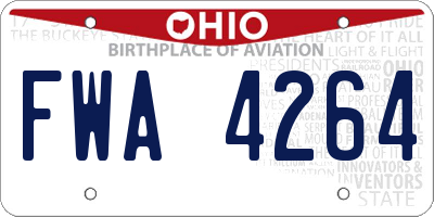 OH license plate FWA4264