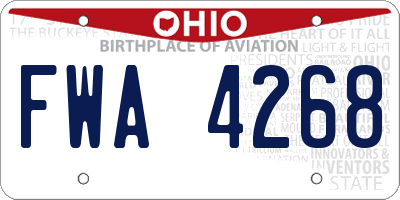 OH license plate FWA4268