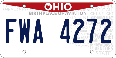 OH license plate FWA4272