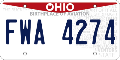 OH license plate FWA4274