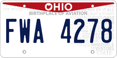 OH license plate FWA4278