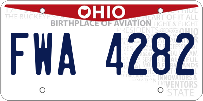 OH license plate FWA4282