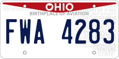 OH license plate FWA4283