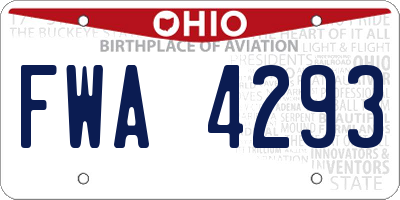 OH license plate FWA4293