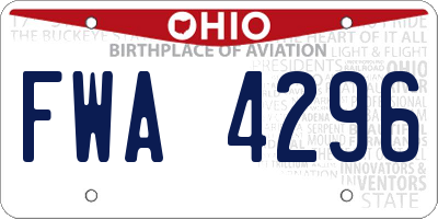 OH license plate FWA4296